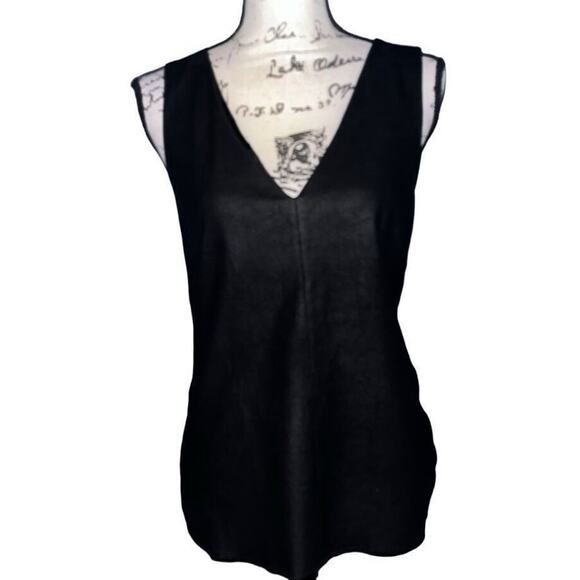 Dakota Collective Lanis Leather Tank with Knit back black medium - Picture 2 of 6